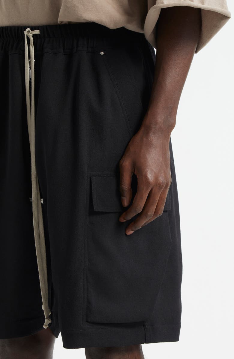 Rick Owens Cargobela Cargo Shorts, Alternate, color, Black