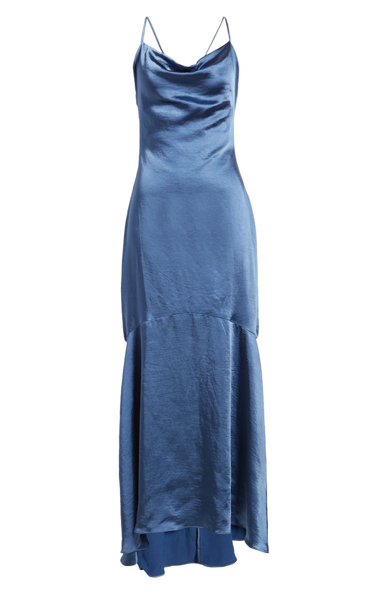 Elliatt Aisle Satin Slipdress, Alternate, color, Sapphire