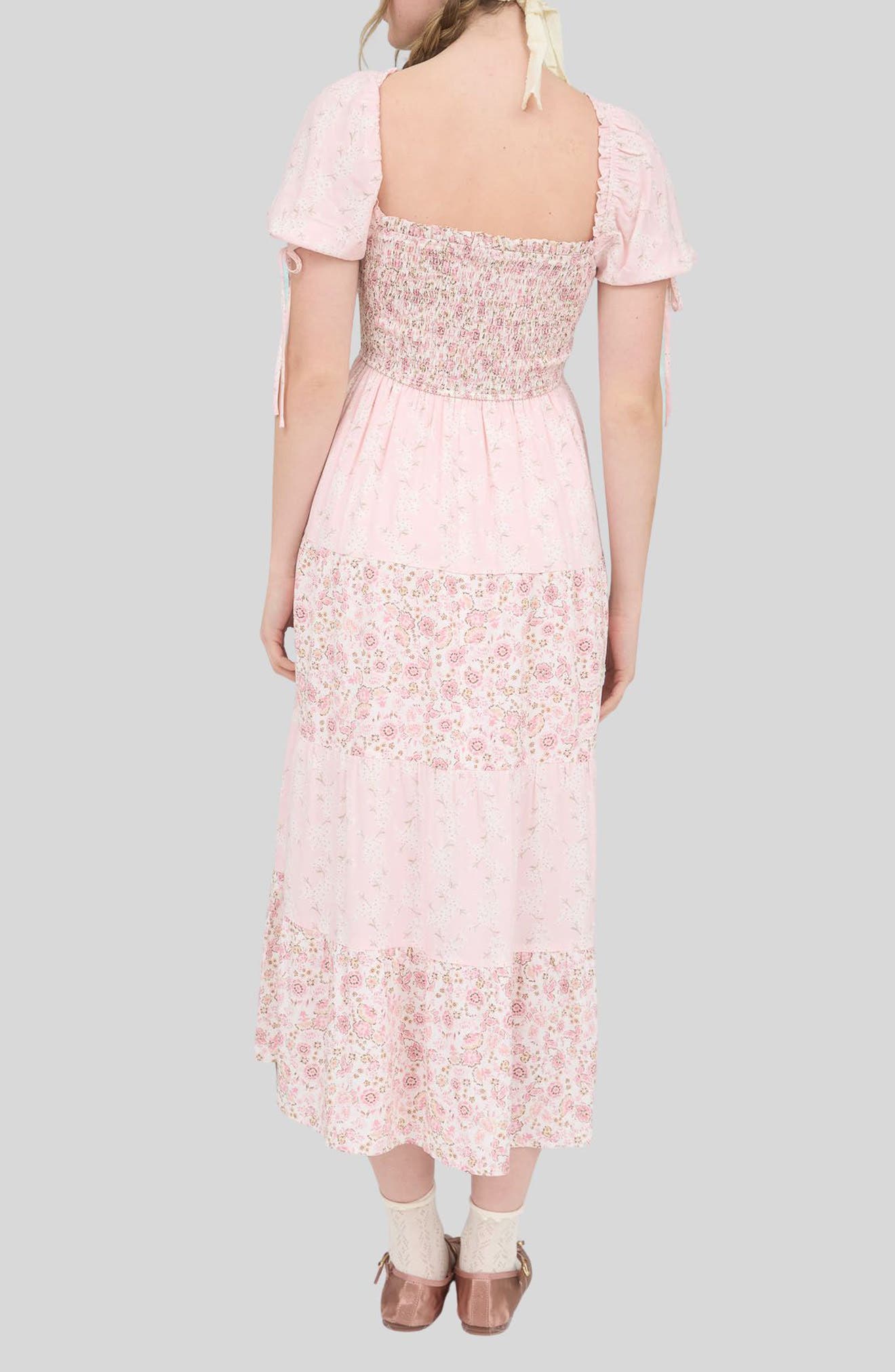 Smocked Tiered Midi Dress - image 4