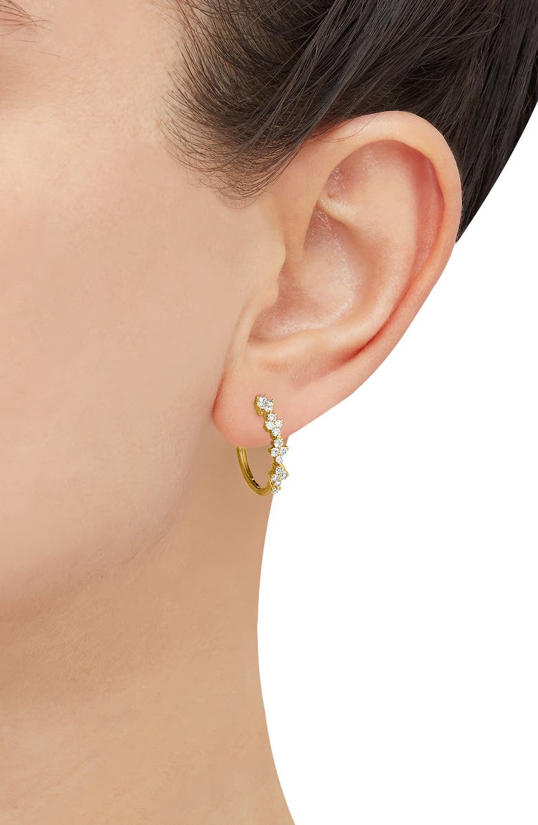 Frankie & Zoe Lab-Grown Diamond Hoop Earrings, Alternate, color, Yellow Gold
