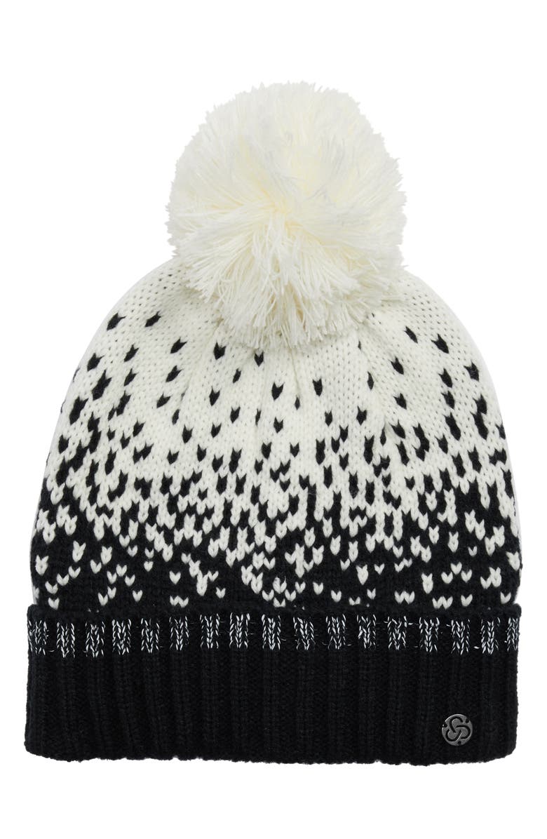 Zella Snowcap Pompom Beanie, Main, color, 