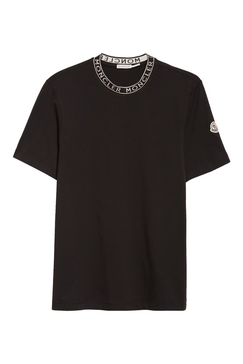 Logo Trim Cotton T-Shirt, Alternate, color, BLACK
