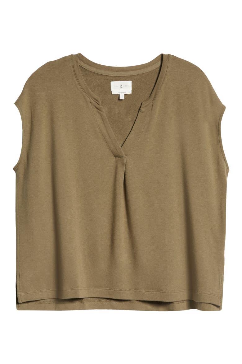 Signaturesoft Split Neck Top, Alternate, color, SAGED MOSS