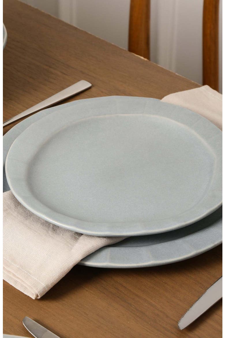 Oasis Stoneware 4-Piece Dinner Plate Set, Alternate, color, Grey Blue
