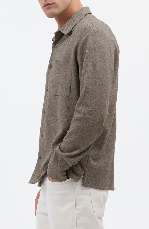 Madewell The Devoe Knit Button-up Shirt In Brown