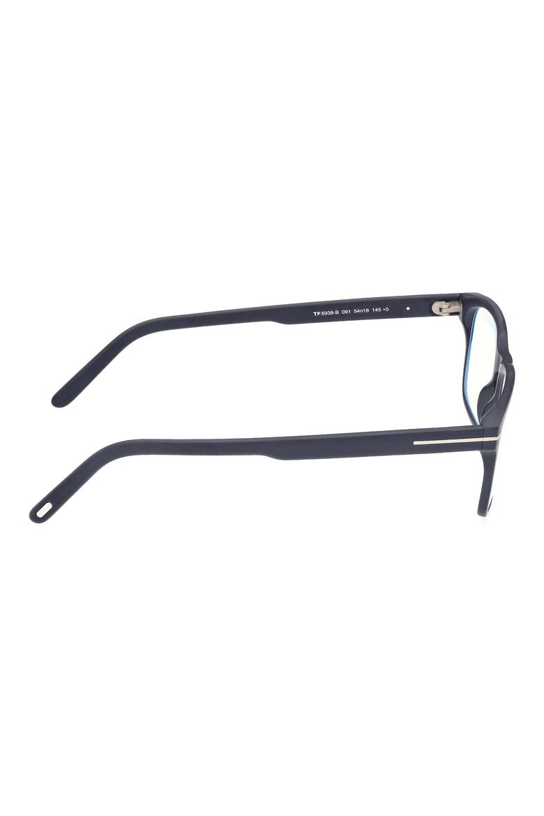 54mm Rectangular Blue Light Blocking Glasses, Alternate, color, DEEP BLUE / T LOGO