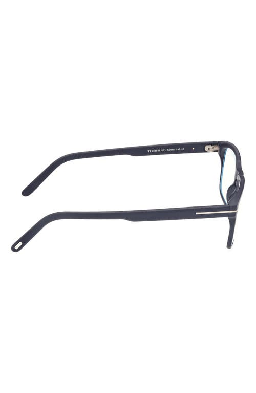 Tom Ford 54mm Rectangular Blue Light Blocking Glasses In Blue