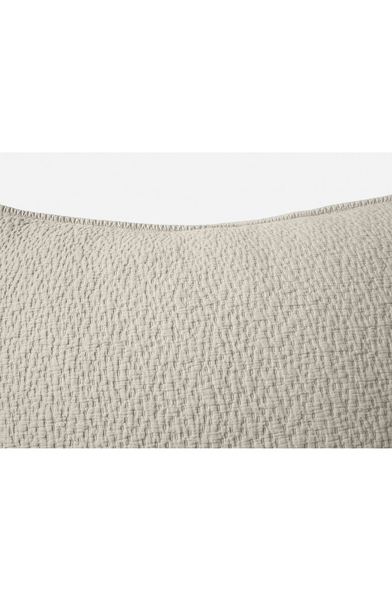Coyuchi Cascade Organic Cotton Matelassé Sham, Alternate, color, Stone