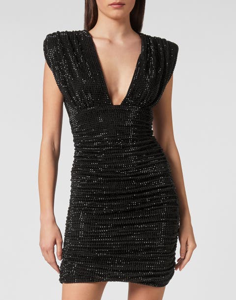 Shoulder Padded Mini Dress Stones Women
