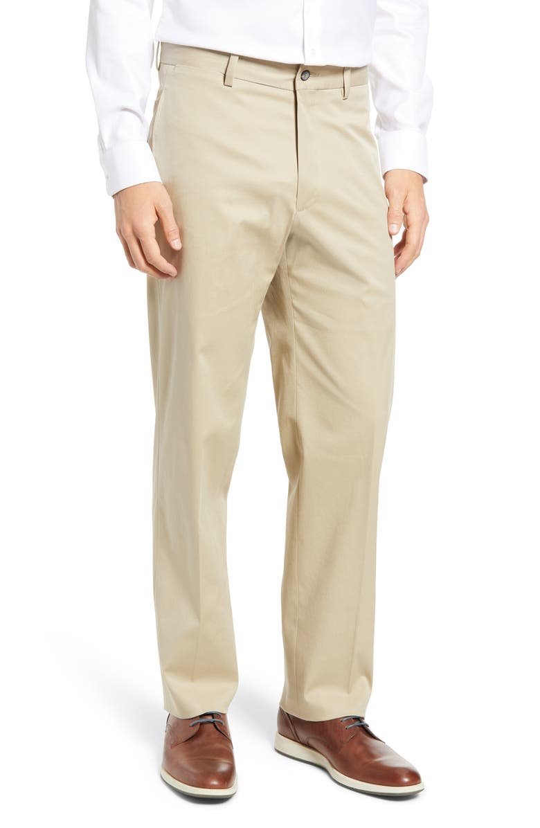 Berle Charleston Khakis Cotton Stretch Twill Chino Pants, Main, color, Khaki