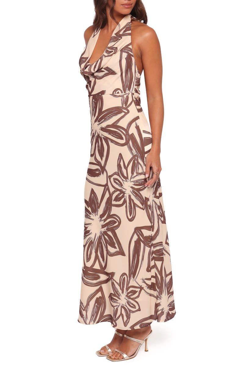 Petal & Pup Warner Print Halter Dress, Alternate, color, Cream/Brown