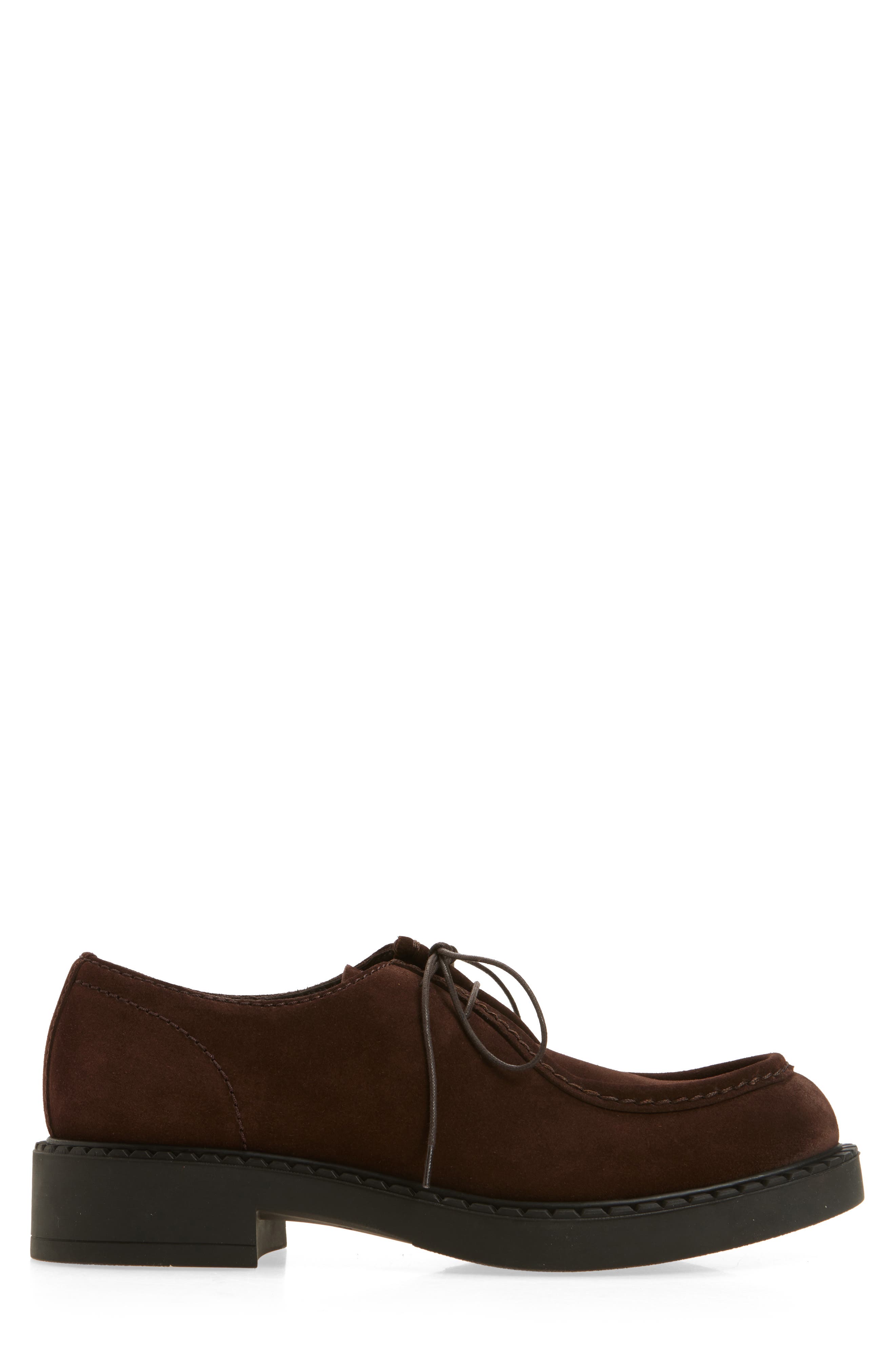 Prada Chocolate Derby, Alternate, color, Moro