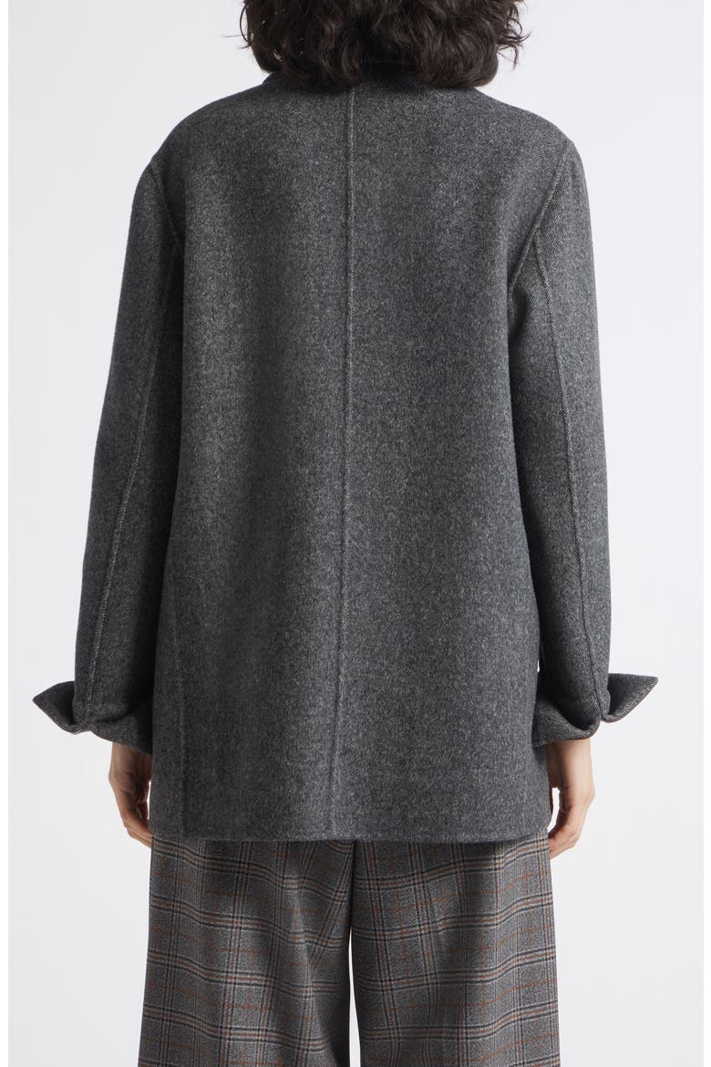 Wool Jacket with Leather Cuffs, Alternate, color, DARK GREY