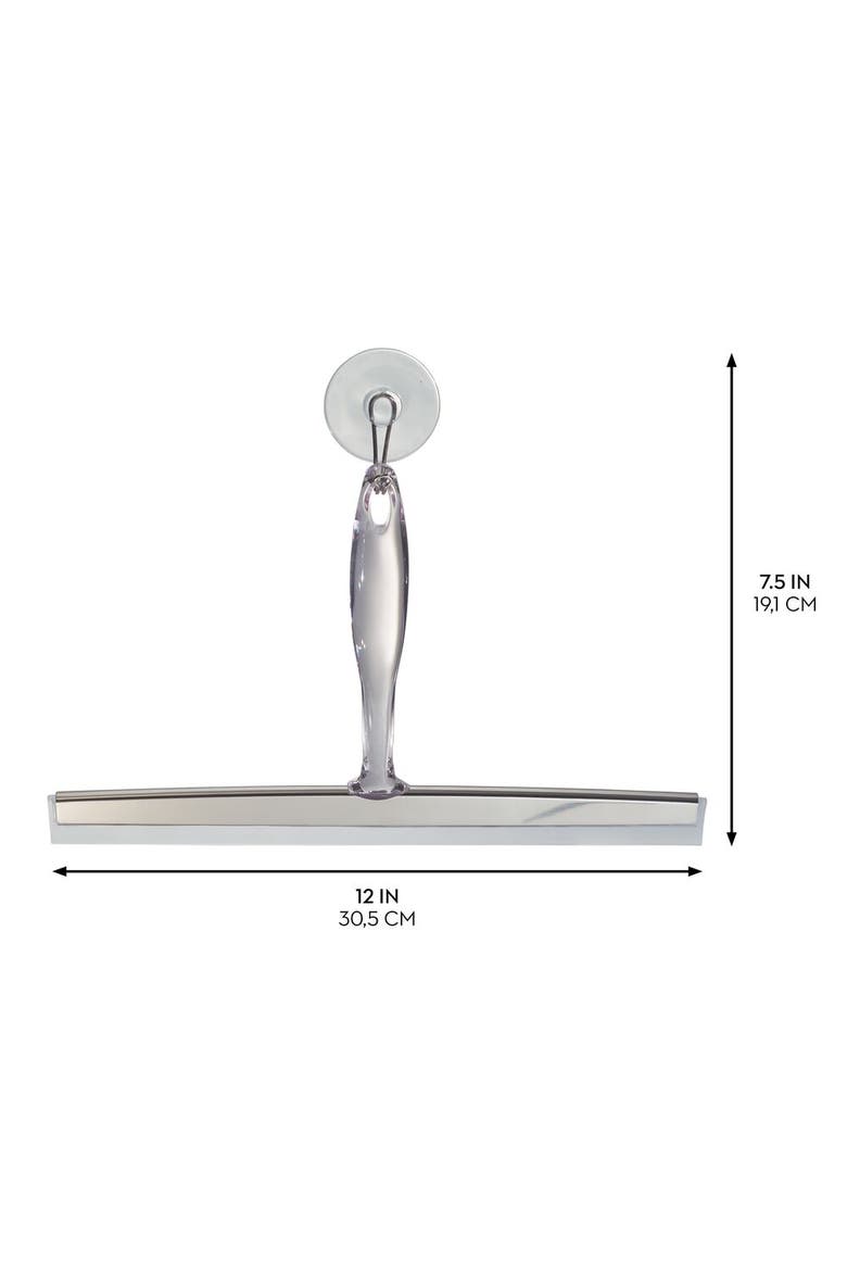 Shower Squeegee with Wall Hook, Set of 2, Clear/Stainless Steel, Alternate, color, Clear/Stainless