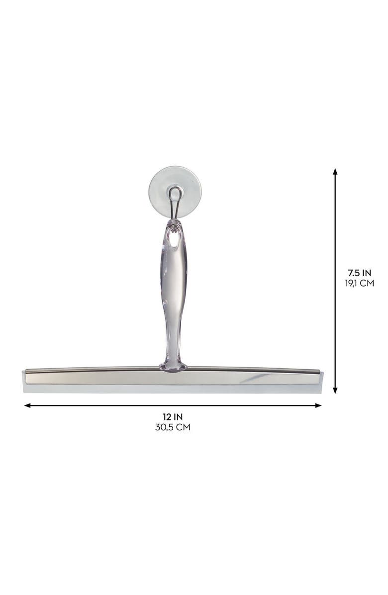iDesign Shower Squeegee with Wall Hook, Set of 2, Clear/Stainless Steel, Alternate, color, Clear/Stainless
