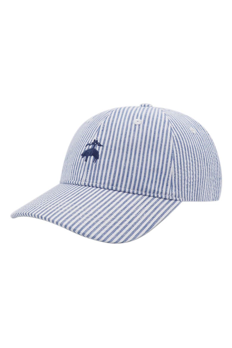 Seersucker Baseball Hat, Main, color, Striped Blue