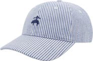 Amicale Cashmere Seersucker Baseball Hat