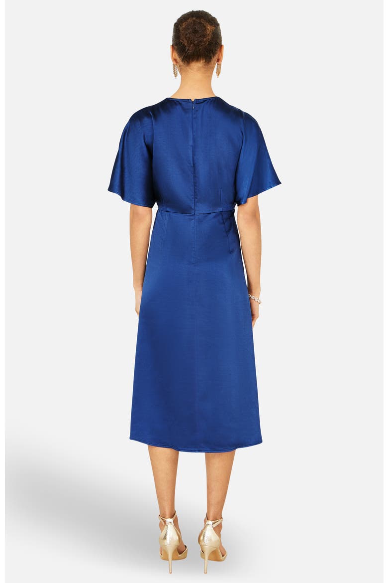 Satin Midi Dress, Alternate, color, Navy