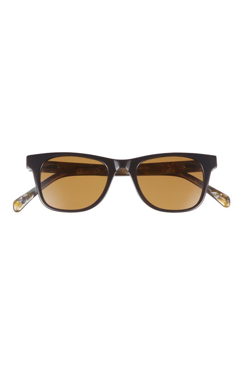 The Director 46mm Small Polarized Square Sunglasses, Main, color, BLACK PEARL BACKSIDE/ BROWN