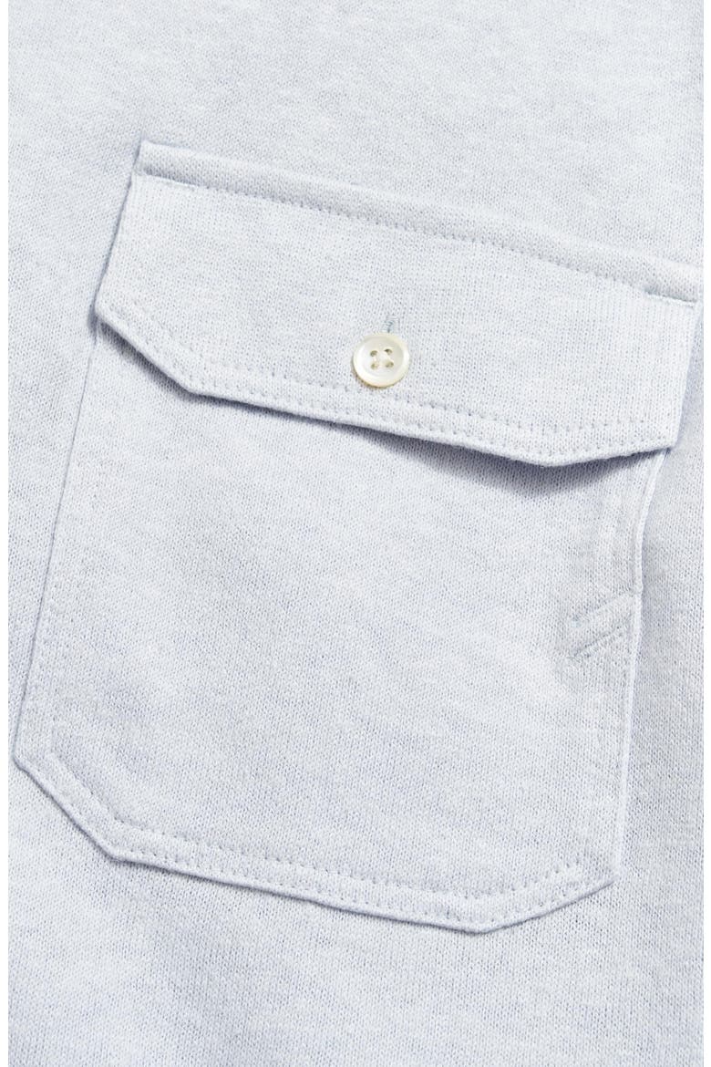 Hemp & Cotton Knit Short Sleeve Button-Up Shirt, Alternate, color, PEBBLE