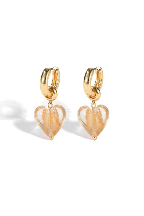 Classicharms Esmée Glaze Heart Dangle Earrings In Gold