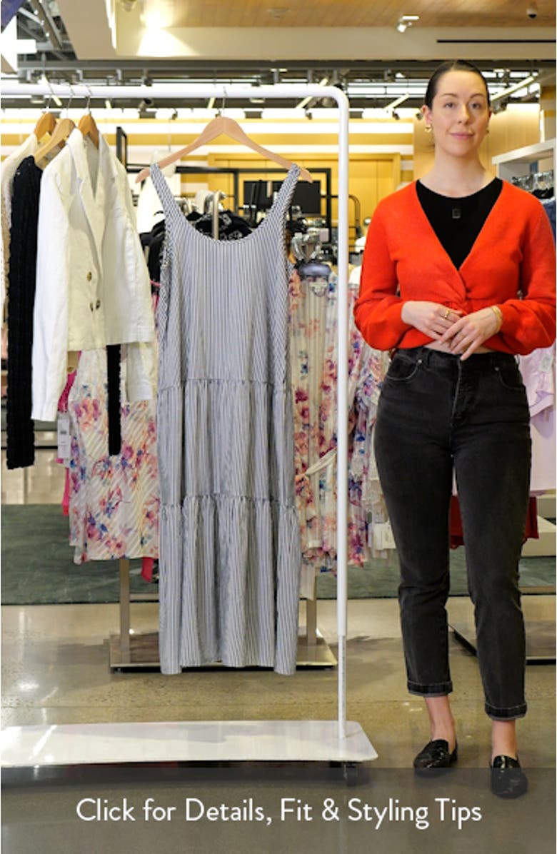 Poppy Stripe Sleeveless Seersucker Maxi Dress, sales video thumbnail