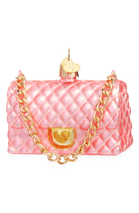 Quilted Purse Glass Ornament
