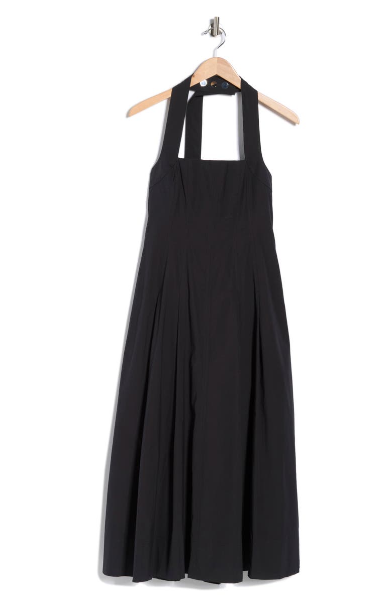 A.L.C. Natalie Stretch Cotton Halter Dress, Main, color, Black