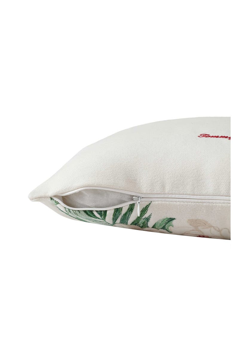Festive Palms Breakfast Pillow, Alternate, color, WHITE/ GREEN/ RED