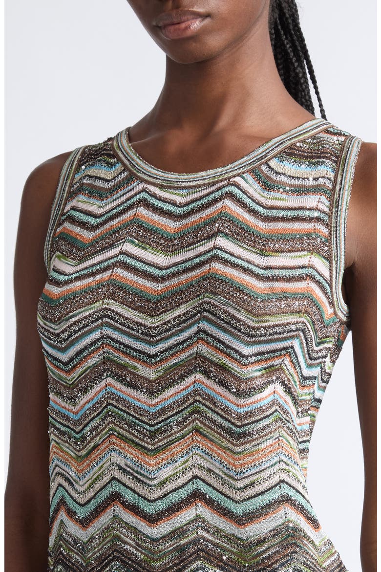 Sequin Metallic Jacquard Sleeveless Sweater, Alternate, color, BLACK MULTI
