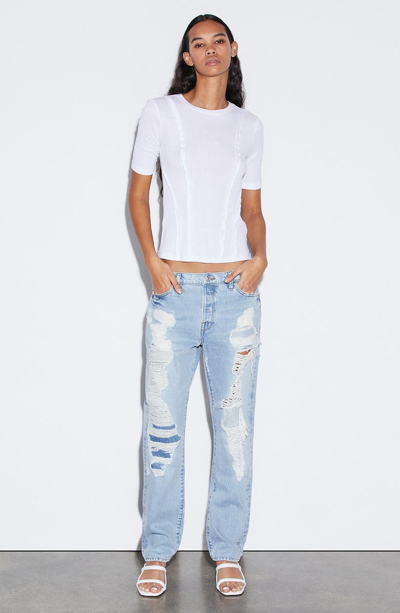 FRAME Rib Reverse Seam T-Shirt, Alternate, color, 