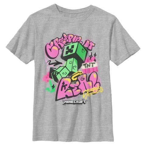 Boy's Minecraft Creepin It Real  Graphic T-Shirt