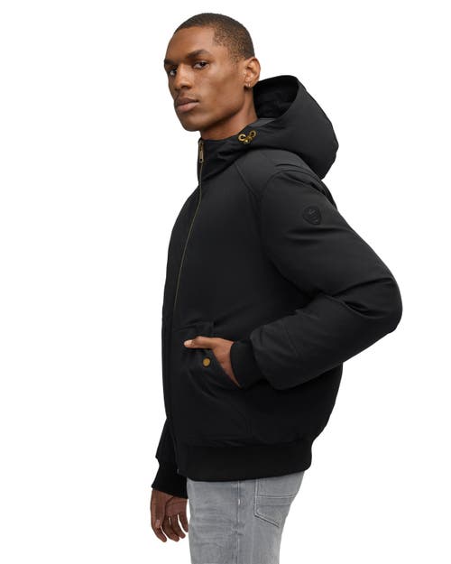 Pajar Pine Bomber With Fixed Hood And Detachable Fur Trim In Black