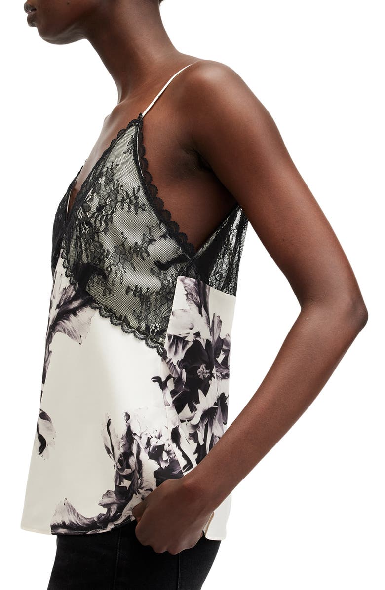 AllSaints Immy Floral Lace Detail Camisole, Alternate, color, 