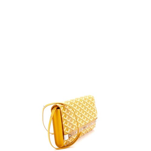 Pre-owned Goyard Goyard Monte Carlo Clutch With Strap Coated Canvas Pm In Yellow