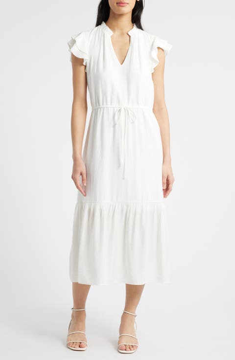 Flutter Sleeve Midi Dress