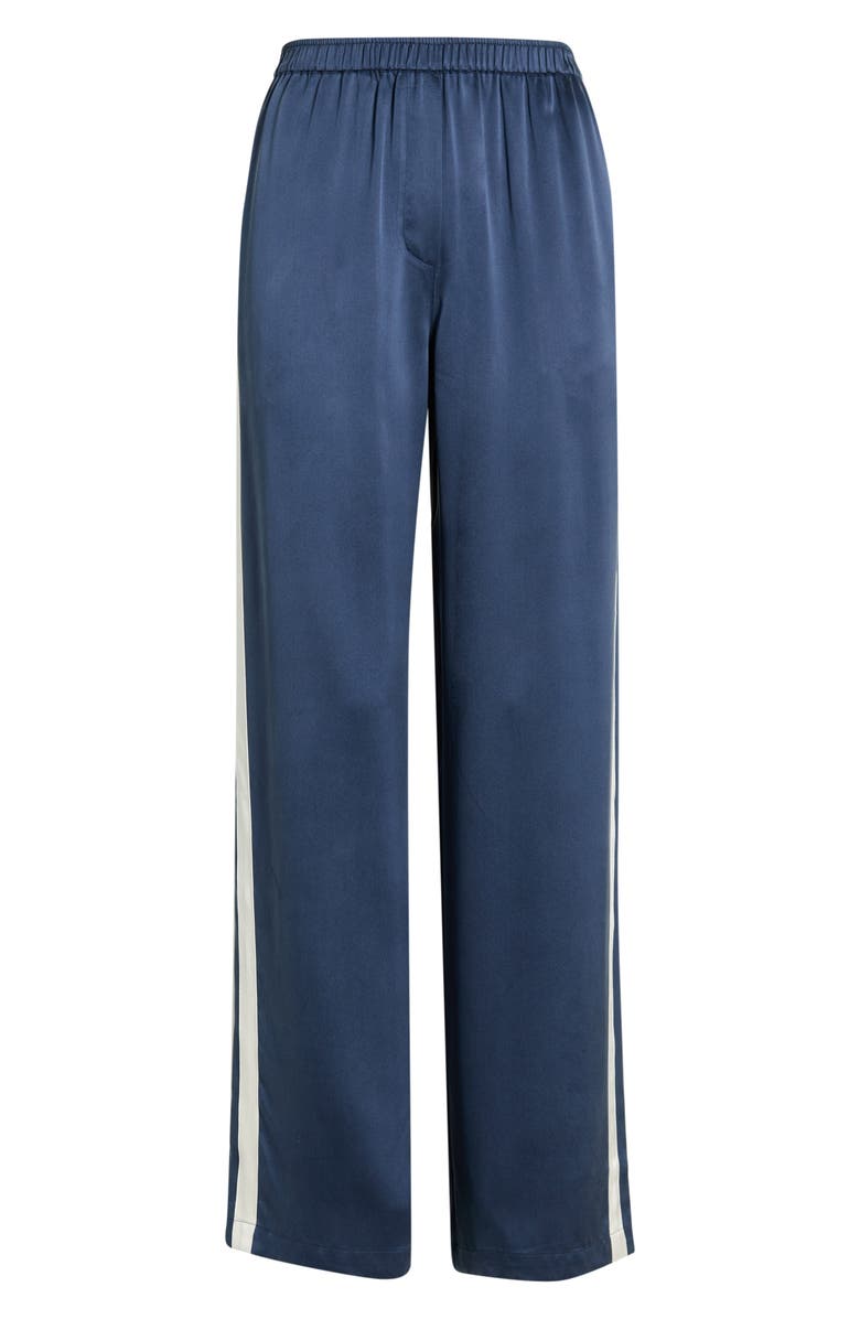 Lunya Side Stripe Washable Silk Pajama Pants, Main, color, Deep Blue/ Soft Ivory
