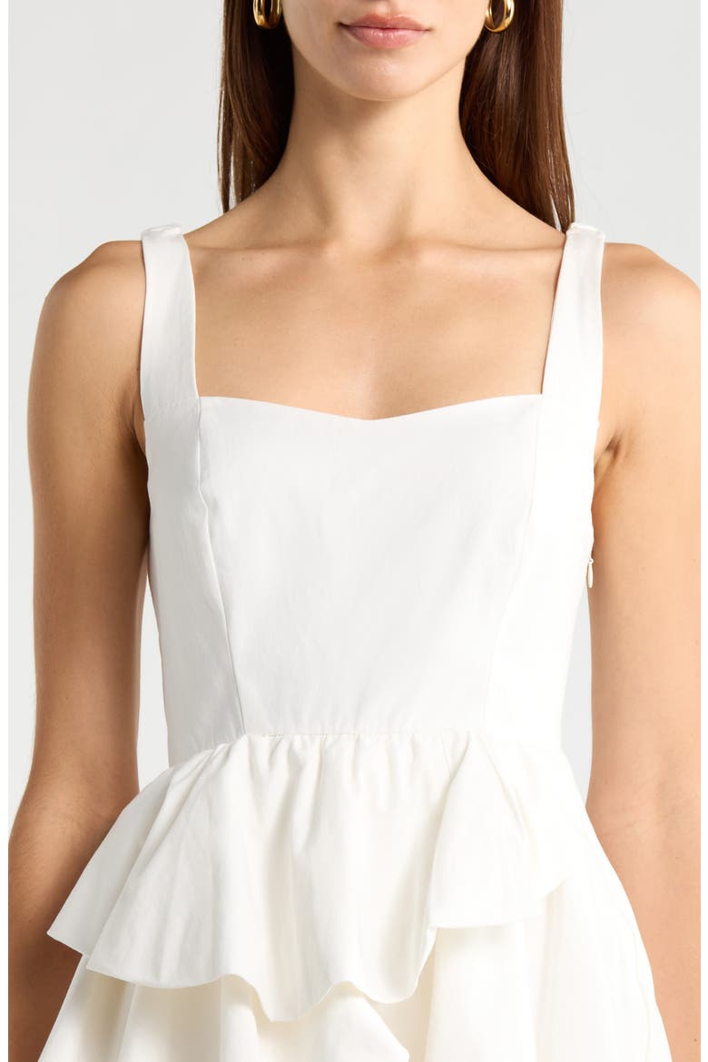 Sheralle Tiered Ruffle Minidress, Alternate, color, OFF WHITE