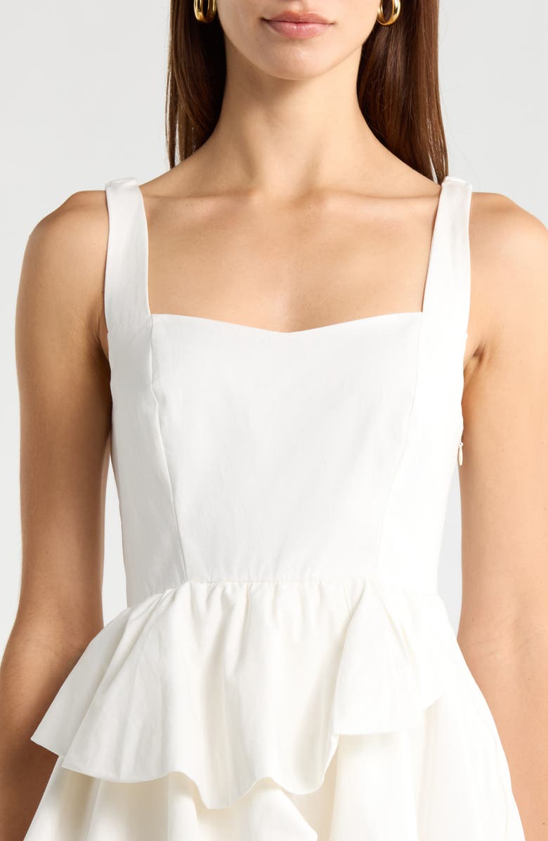 ASTR the Label Sheralle Tiered Ruffle Minidress, Alternate, color, Off White