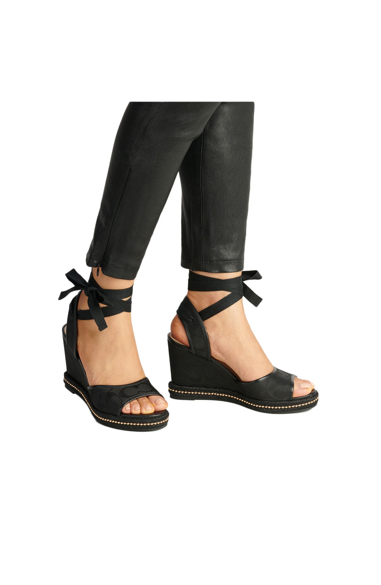 COACH Page Wedge Sandal, Alternate, color, 