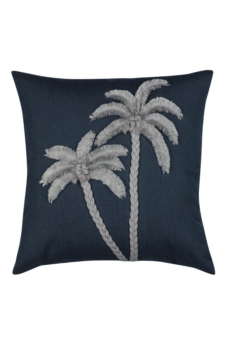 Elaine Smith Escape Handmade Applique Indoor & Outdoor Woven Accent Pillow, Main, color, Gray