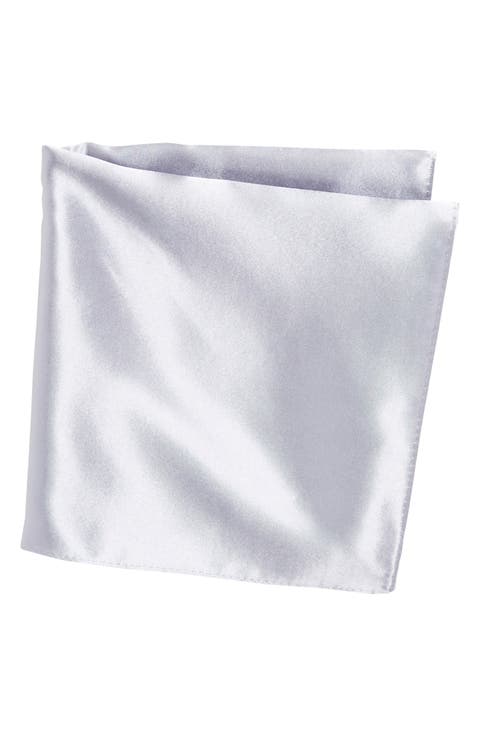 Solid Silk Blend Pocket Square