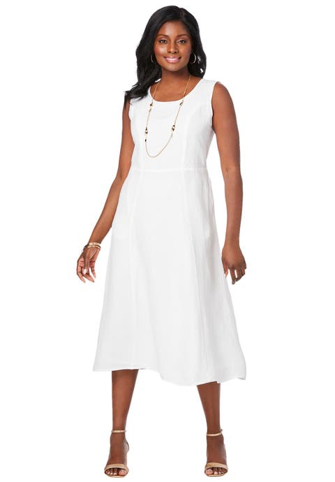 Linen Fit & Flare Dress (Plus Available)