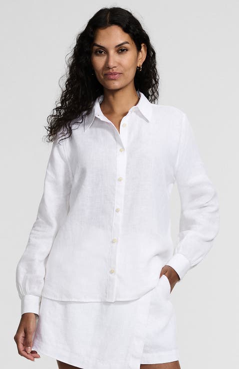 Linen Long Sleeve Feminine Shirt