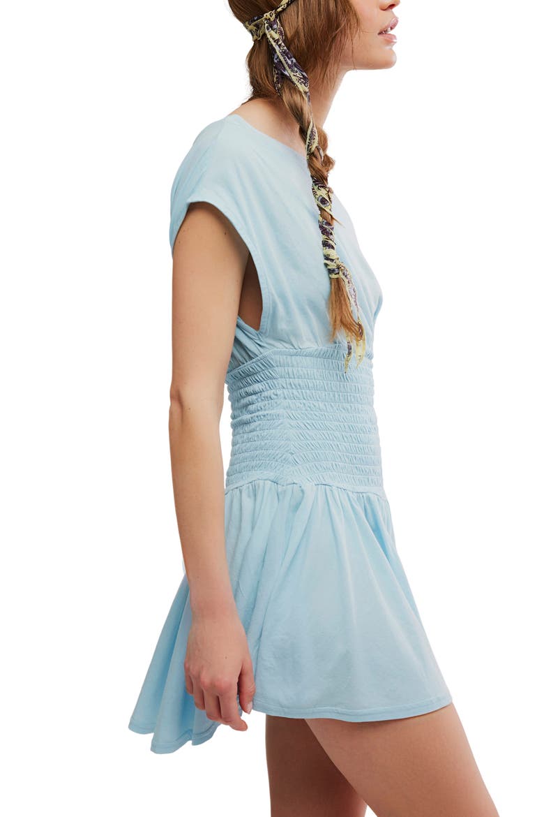 Scorching Hot One-Shoulder Cotton Minidress, Alternate, color, STARLIGHT BLUE