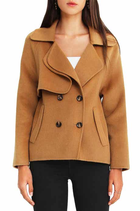 Belle & Bloom I'm Yours Double Breasted Wool Blend Coat