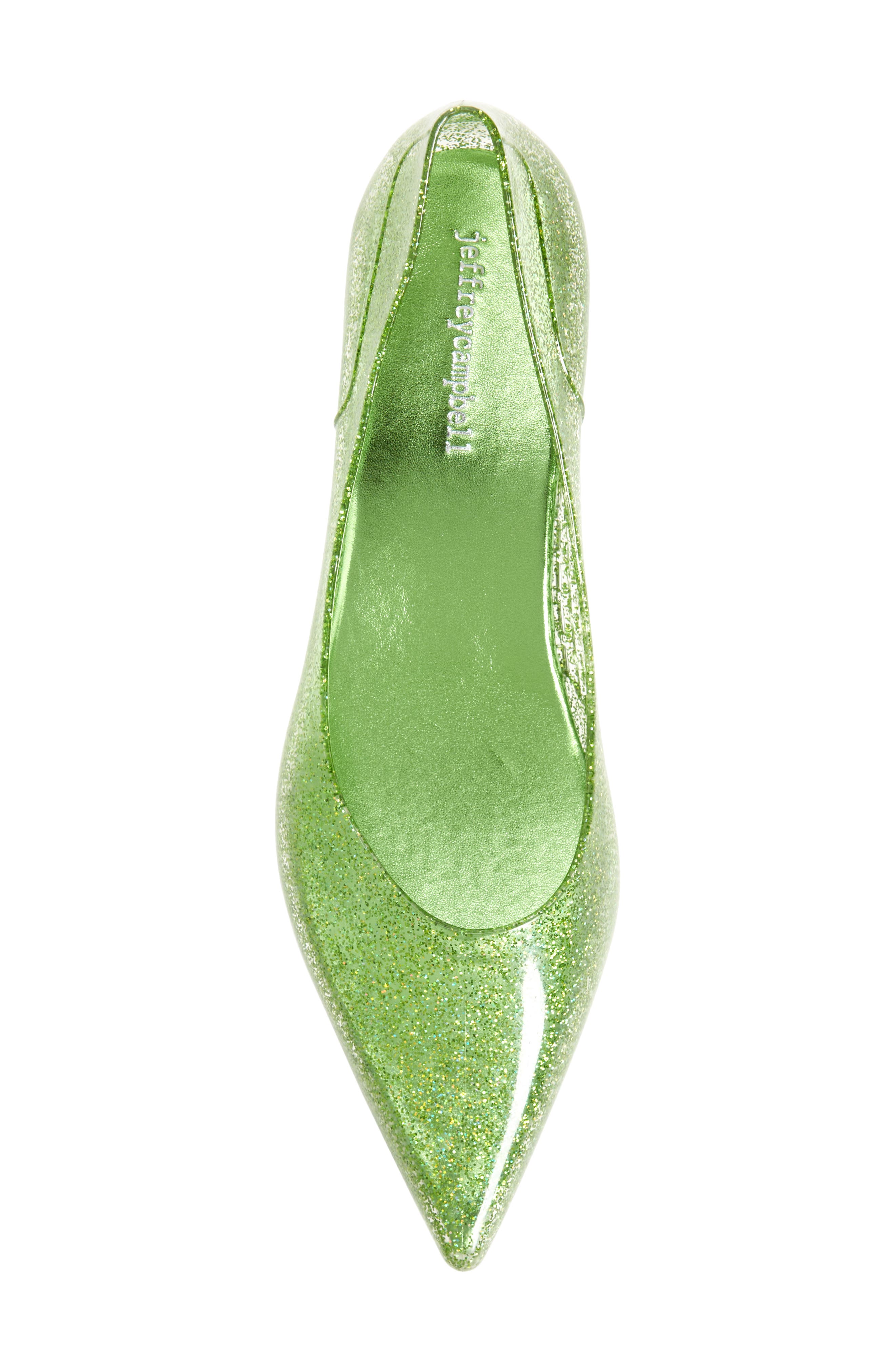 Millenni Pointed Toe Kitten Heel Pump, Alternate, color, GREEN IRIDESCENT GLITTER