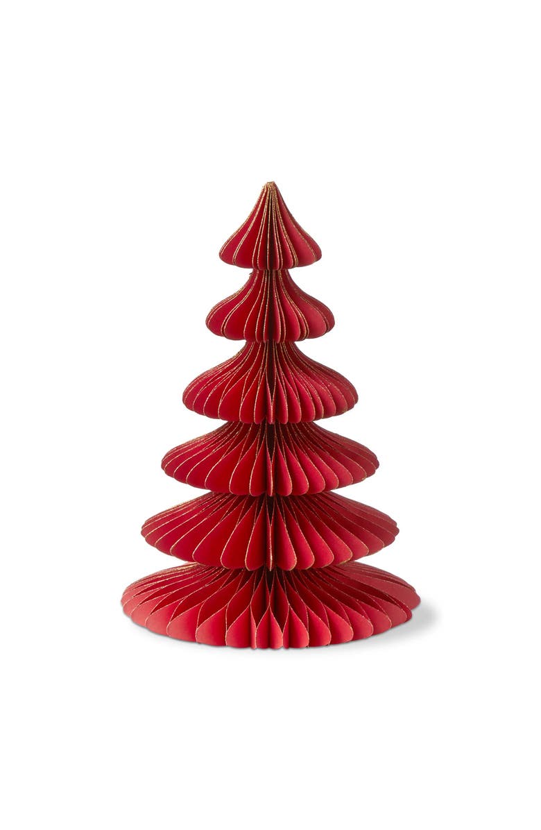tag Glimmer Paper Tree Decor Small Red Holiday Sculpture, Main, color, Red