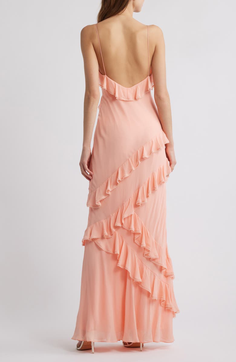LoveShackFancy Rialto Cascade Ruffle Dress, Alternate, color, Peach Bliss