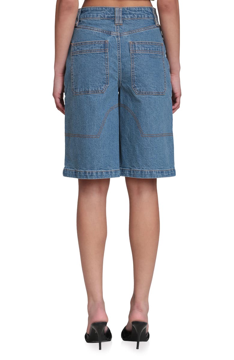 Avec Les Filles Stretch Denim Wide Leg Bermuda Shorts, Alternate, color, Basilica Wash